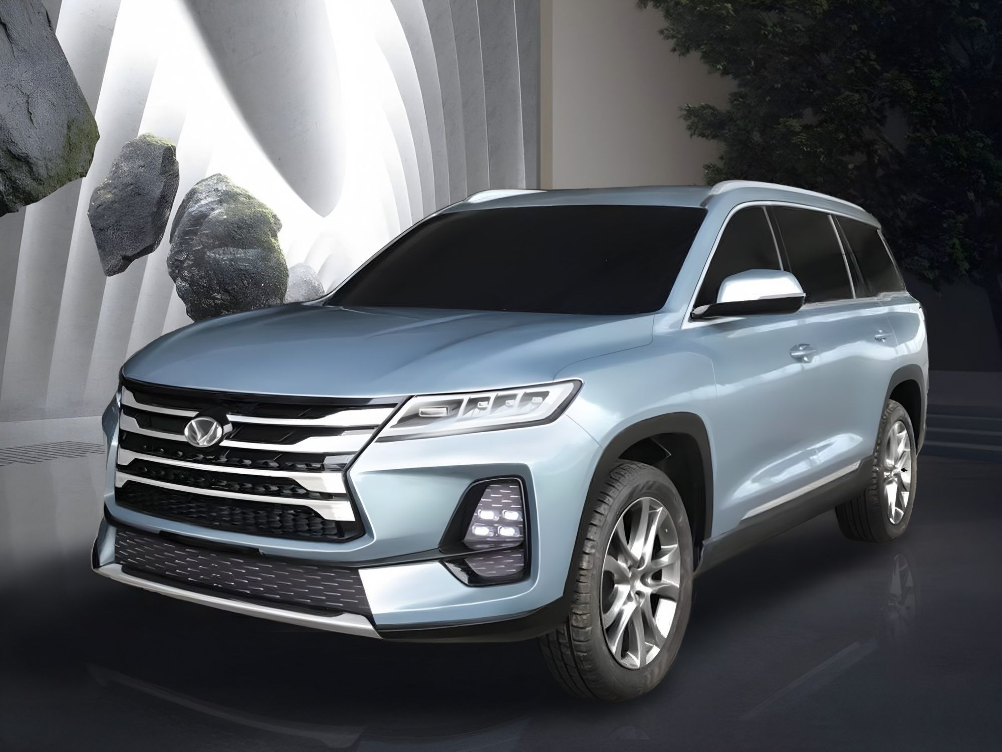 Huansu seven-seat SUV, front three-quarter view