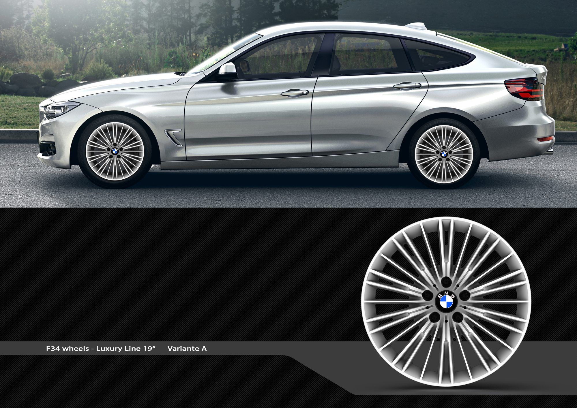 BMW wheel design on the car