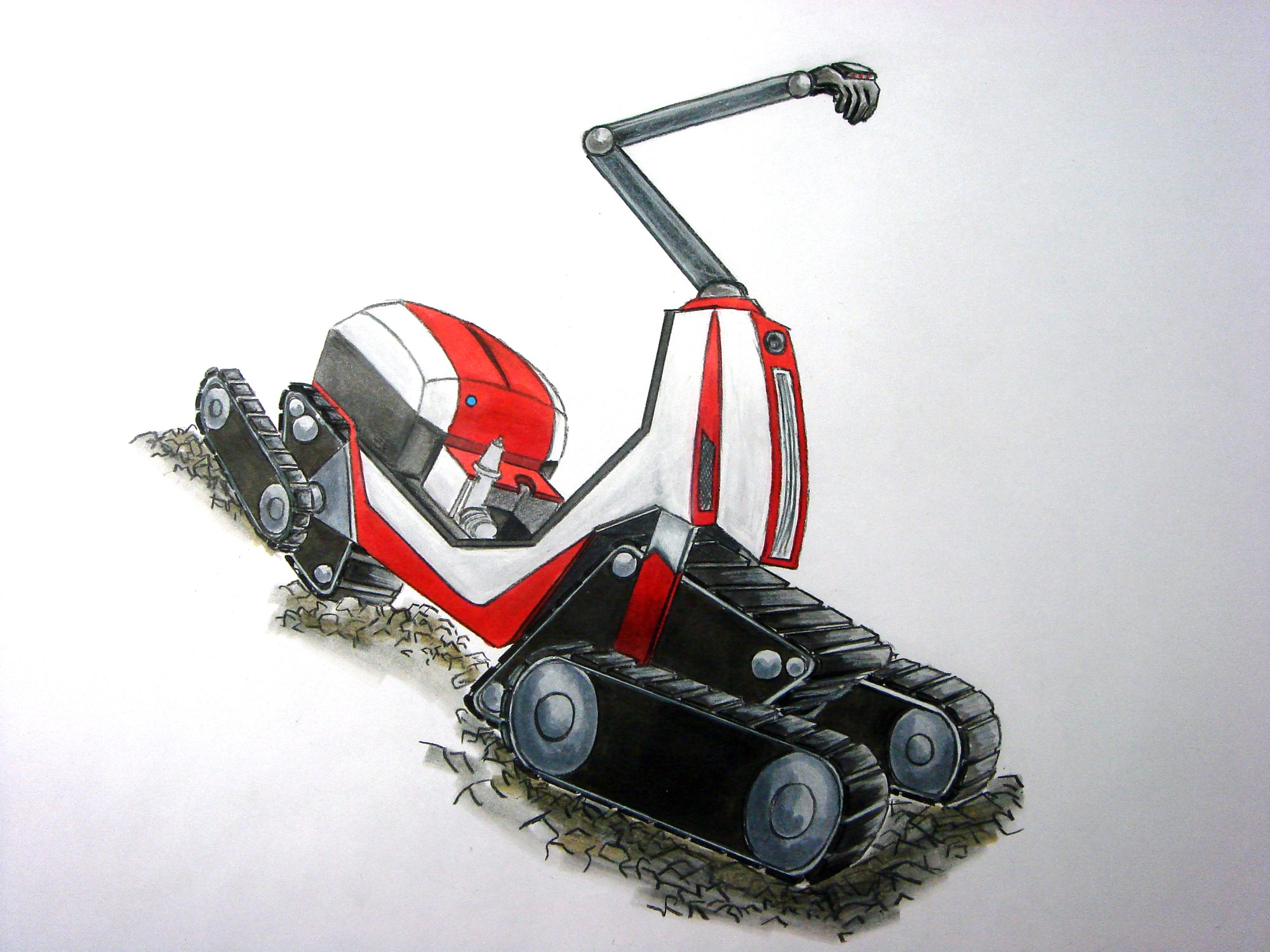 Student rendering of a tracked vehicle