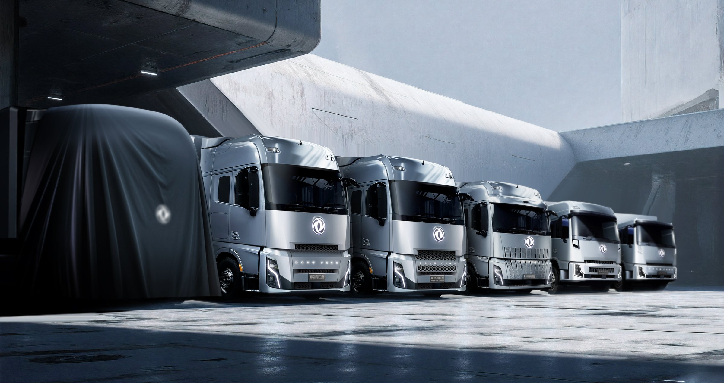 The truck family lined up