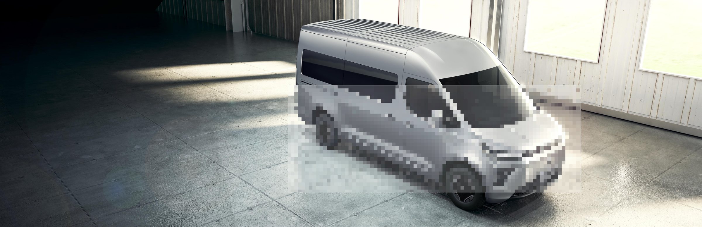 HV9 van exterior, blurred