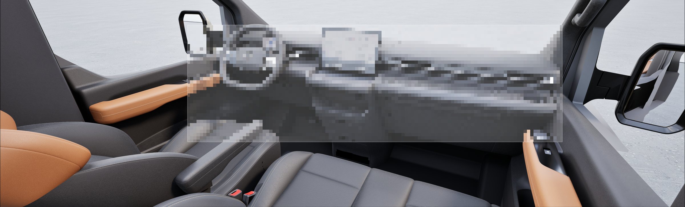 HV9 van interior, blurred